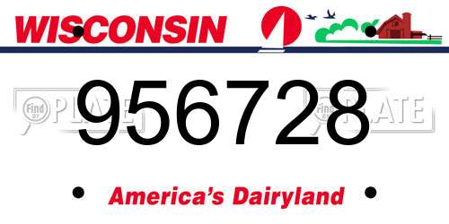 956728 Wisconsin License Plate