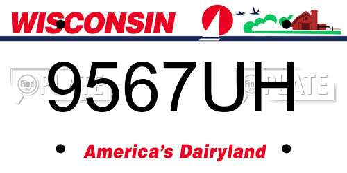 9567UH Wisconsin License Plate