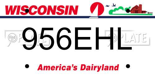 956EHL Wisconsin License Plate