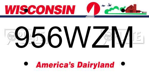 956WZM Wisconsin License Plate