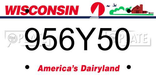 956Y50 Wisconsin License Plate