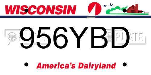 956YBD Wisconsin License Plate