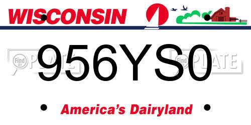 956YS0 Wisconsin License Plate