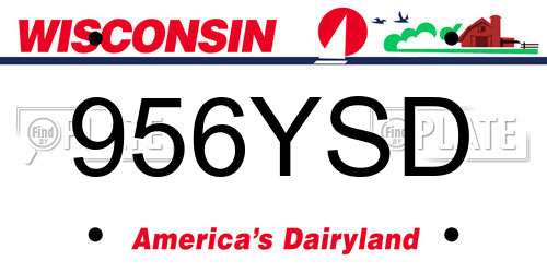 956YSD Wisconsin License Plate