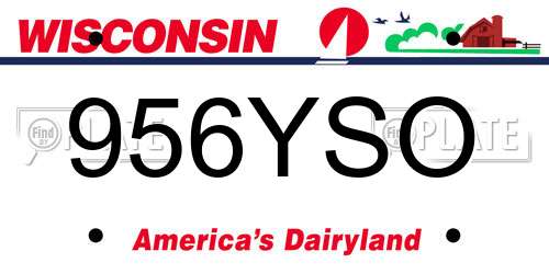 956YSO Wisconsin License Plate
