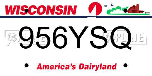 956YSQ Wisconsin License Plate
