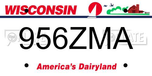 956ZMA Wisconsin License Plate