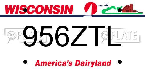 956ZTL Wisconsin License Plate
