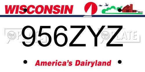 956ZYZ Wisconsin License Plate