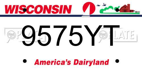 9575YT Wisconsin License Plate