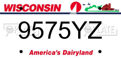 9575YZ Wisconsin License Plate