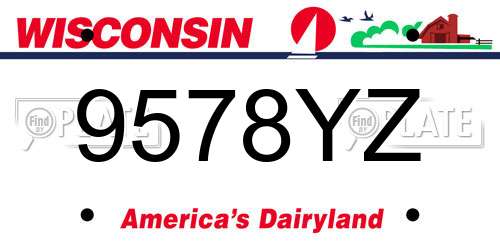 9578YZ Wisconsin License Plate