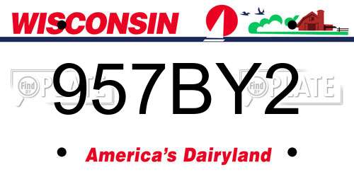 957BY2 Wisconsin License Plate
