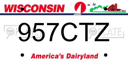 957CTZ Wisconsin License Plate