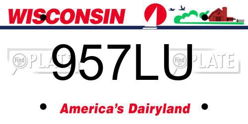 957LU Wisconsin License Plate