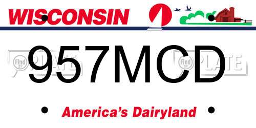 957MCD Wisconsin License Plate