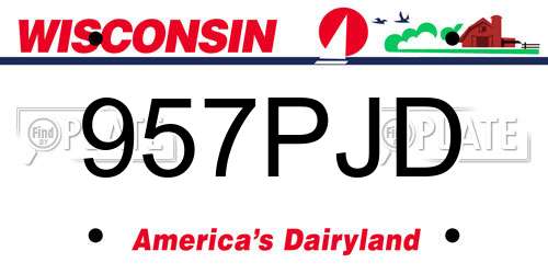 957PJD Wisconsin License Plate