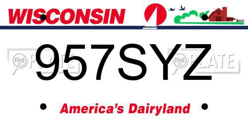 957SYZ Wisconsin License Plate