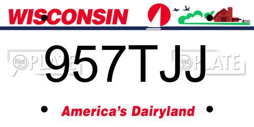 957TJJ Wisconsin License Plate
