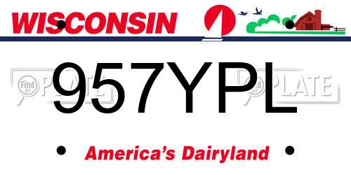957YPL Wisconsin License Plate