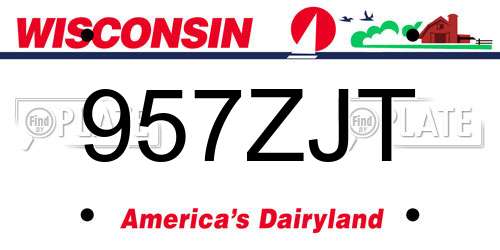 957ZJT Wisconsin License Plate