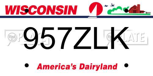 957ZLK Wisconsin License Plate