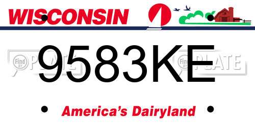 9583KE Wisconsin License Plate