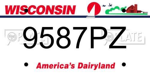 9587PZ Wisconsin License Plate