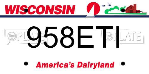 958ETI Wisconsin License Plate