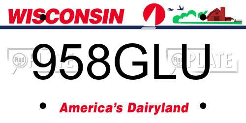 958GLU Wisconsin License Plate