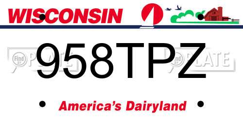 958TPZ Wisconsin License Plate