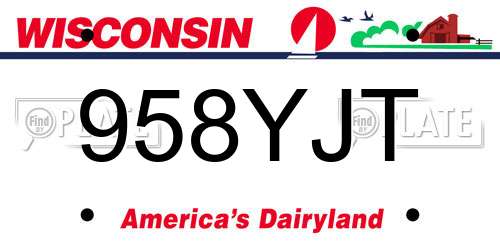 958YJT Wisconsin License Plate