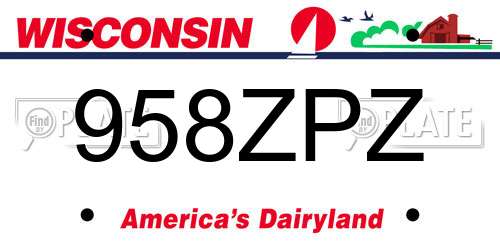 958ZPZ Wisconsin License Plate