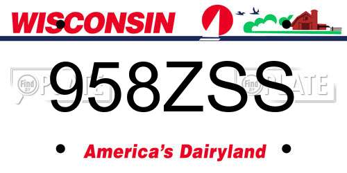 958ZSS Wisconsin License Plate