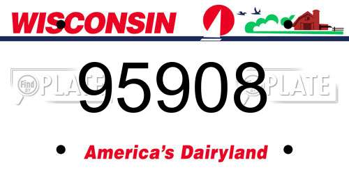 95908 Wisconsin License Plate