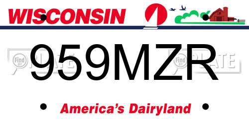 959MZR Wisconsin License Plate