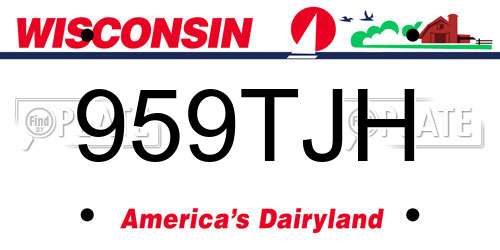 959TJH Wisconsin License Plate