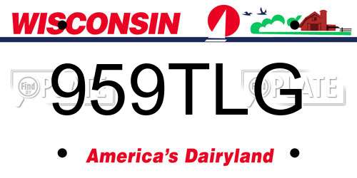 959TLG Wisconsin License Plate