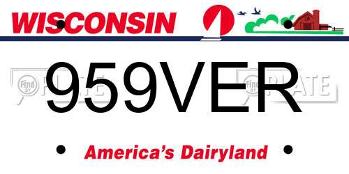 959VER Wisconsin License Plate