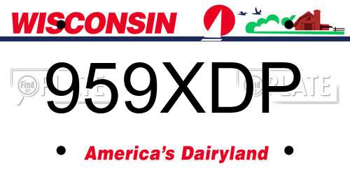 959XDP Wisconsin License Plate