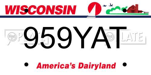 959YAT Wisconsin License Plate
