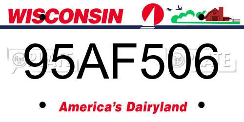 95AF506 Wisconsin License Plate