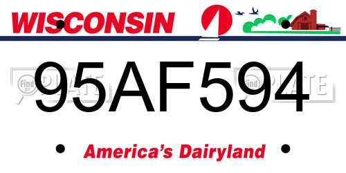 95AF594 Wisconsin License Plate