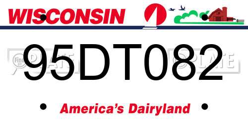95DT082 Wisconsin License Plate