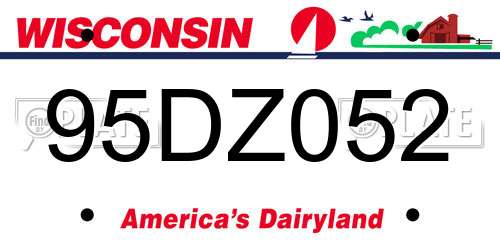 95DZ052 Wisconsin License Plate
