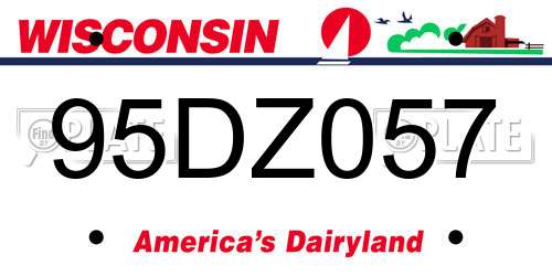 95DZ057 Wisconsin License Plate