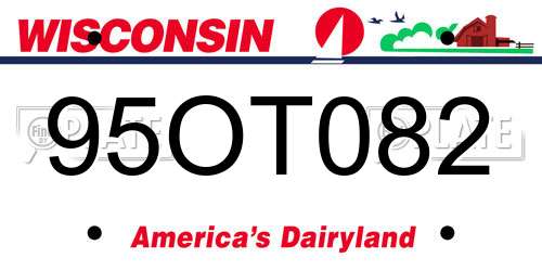 95OT082 Wisconsin License Plate