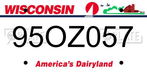95OZ057 Wisconsin License Plate