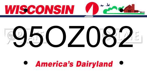 95OZ082 Wisconsin License Plate