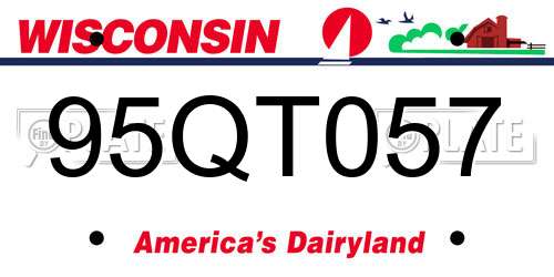 95QT057 Wisconsin License Plate